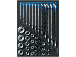 Набор комбинированных ключей, набор торцевых головок 1/4", 3/8", 1/2", ложемент, 40 предметов KING TONY 9-9040SRV