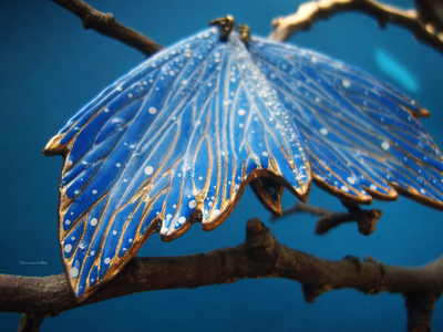 "Вавилонский мотылёк", крупные серьги-крылья авторской работы