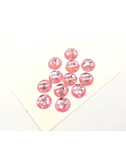 Стразы акриловые пришивные 8 мм, цвет светло розовый 03