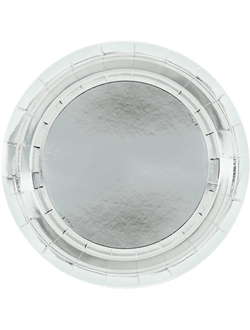 Тарелки (9''/23 см) Серебро, Металлик, 6 шт.