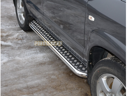 Пороги с накладным листом	d53 для Hyundai Tucson (2004-2010)