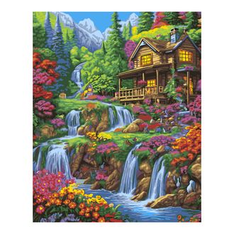 4690591103677    Картина по номерам, арт.Рх-155,   40*50см &quot;Цветущий водопад&quot;	холст на подрамнике