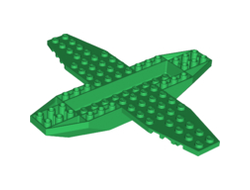 Aircraft Fuselage 4 x 16 x 1 with 2 x 10 Recessed Center and 8 x 4 Wings with Cutaways, 9 Holes, Green (35106 / 6226793)