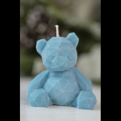 Свеча "Мишка геометрия" Бирюза