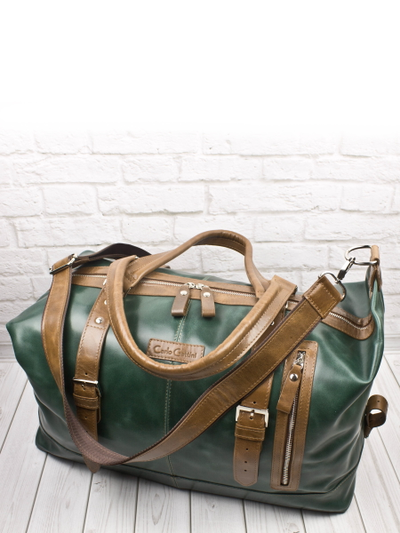 Кожаная дорожная сумка Campora Premium dark green (арт. 
4019-11)