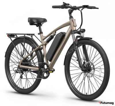 Электровелосипед QRONGE ZEPHYR бежевый