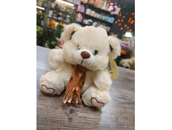 Мягкая Игрушка "Мишка в шарфике Беж" 20см