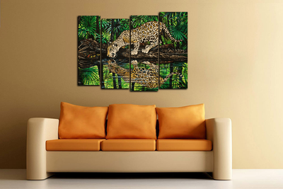 Модульная картина "Хищник на водопое"