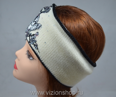 Белая повязка на голову с рисунком трикотажная Vizio Италия купить