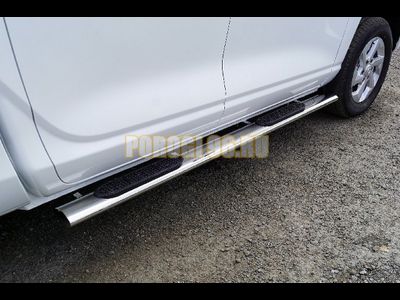 Пороги овальные с накладкой 120х60 мм ТСС для Changan Hunter Plus 2023-