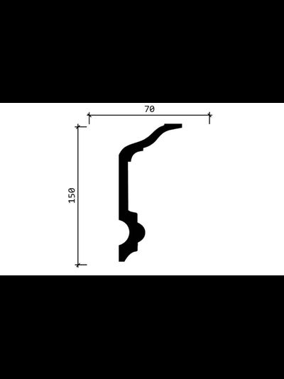 Потолочный плинтус DECOR-DIZAYN DD505, из дюрополимера, под покраску, ударопрочный, 2 метра