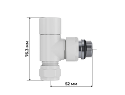 Набор термостатический угловой Royal Thermo Design Pro 15мм М30х1,5 (Белый)