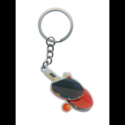 БРЕЛОК НАСТОЛЬНЫЙ ТЕННИС (МЕТАЛЛИЧЕСКИЙ ПЛОСКИЙ ДВУСТОРОННИЙ)