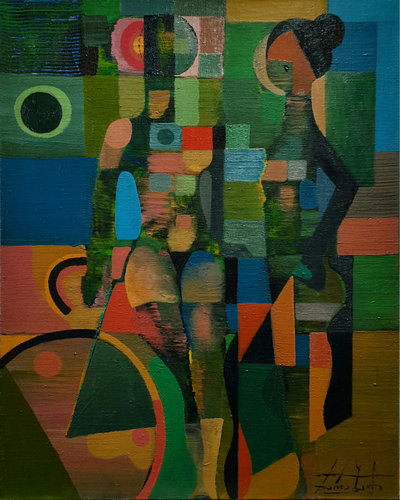 Велосипедистки. Диптих. 2018. Холст, масло. 100х160 см.