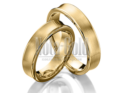 Классические обручальные кольца из желтого золота с вогнутым профилем