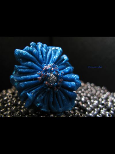 Синее кольцо &quot;Цвет Волшебства&quot; - необычное кольцо от Винсенто