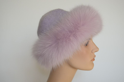 Шапка Vizio 8058 CCP  V с мехом лиловая