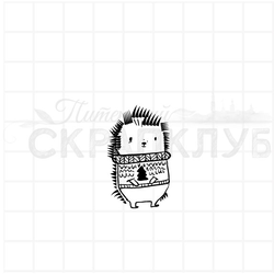 Штамп мишка со сноубордом