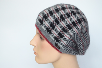 Женский берет в клетку Vizio Италия 8076 BO серый