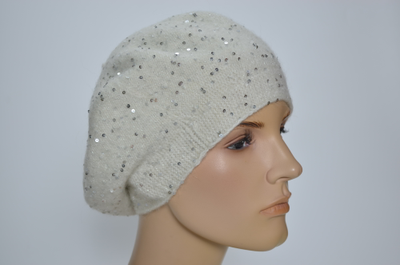 Зимний тонкий берет с пайетками Италия Вицио