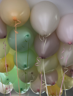 Шары персиковый, нежно-жёлтый, мятный, нежно-розовый, пыльно-розовый, кремовый 20 шт под потолок