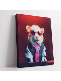 Печатная картина на деревянном подрамнике, "Хомячок"