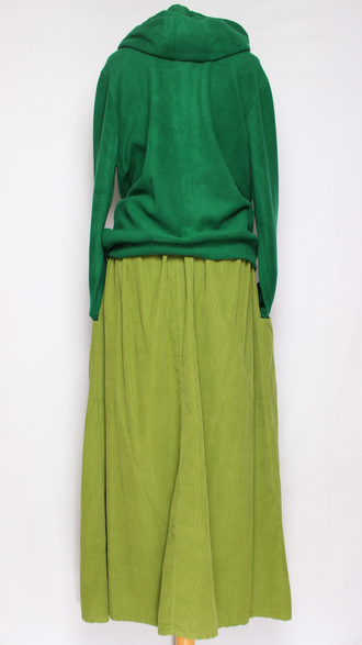 ЮБКА  вельвет " Пуговицы спереди и нашивка" яблоко до р.56