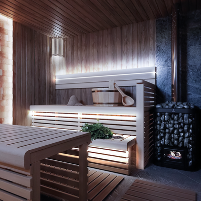 Светодиодная термостойкая лента для бани, сауны, улицы180SMD(2835)/m 14,4W/m 12V 5m IP68 6500К