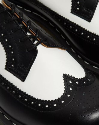 Doc martens black and white brogues sales