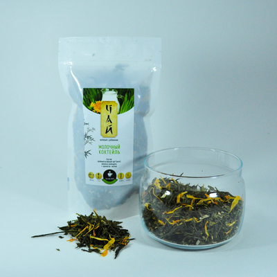 Зеленый чай с добавками "Молочный коктейль" 100г