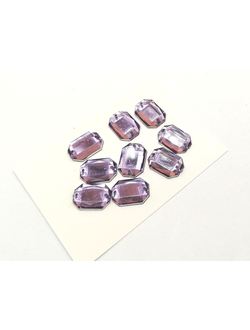 Стразы акриловые пришивные прямоугольник 10*14 мм, цвет сиреневый 25