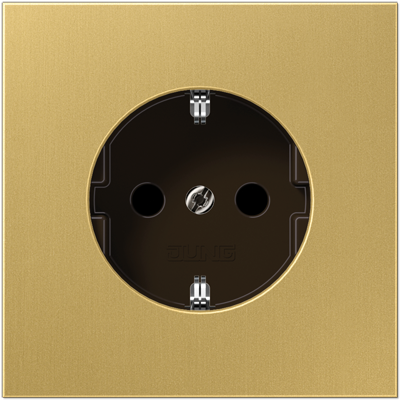 Розетка с заземлением 16А 250V, латунь Classic - LS - Jung ME1520C
