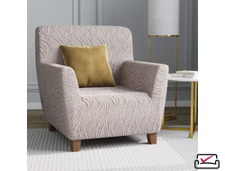 Чехол на кресло Жаккард Волна Капучино.Россия