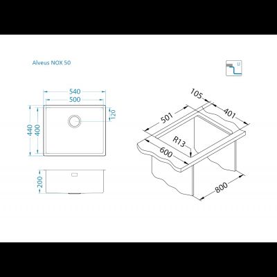 Мойка Alveus Nox 50