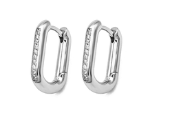 Серьги овалы с кристаллами