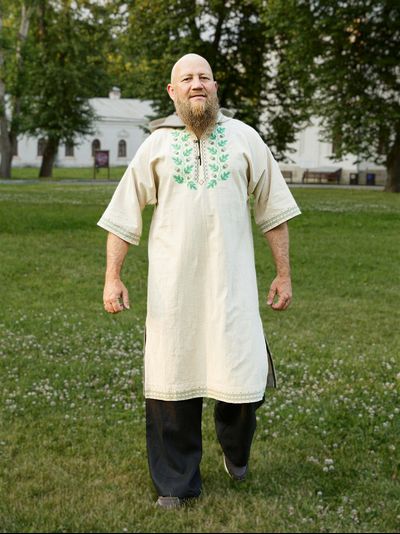 Рубаха банщика из крапивы "Дубы"