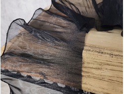 ПЛИССИРОВАННАЯ КРУЖЕВНАЯ ЛЕНТА, 13 СМ. АРТ. К-00038, 10 м. ЦВЕТ: Черный