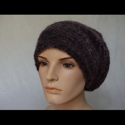 Пушистый вязаный берет для женщин Vizio Италия 6957 сиреневый