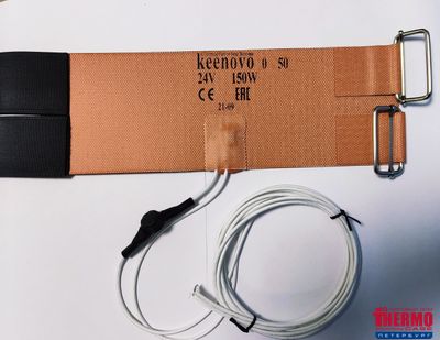Гибкая нагревающая пластина 150 Вт 24 В (100х300) (терм.50/10) Keenovo (без 3М скотча, выносной датчик на +10 град (по темп. окруж. воздуха) и термодатчик на 50°С, крепится на липучке)