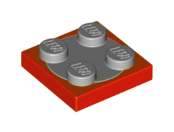 Turntable 2 x 2 Plate with Light Bluish Gray Top 3680 / 3679, Red (3680c02)