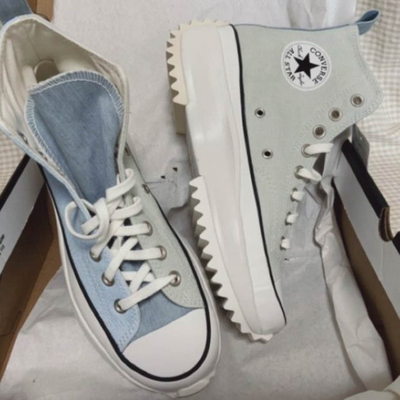 Кеды Converse Run Star Hike 3 panel голубые высокие 3-х цветные купить в мск 171894C фото