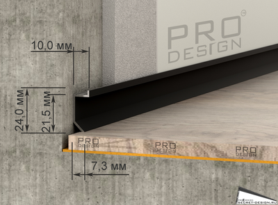 Плинтус теневой Slim Pro Design с размерами