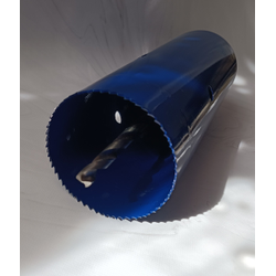 Коронка биметаллическая диаметр 110 мм глубина 300 мм  + держатель с креплением шестигранник 13 мм для дрели