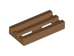 Tile, Modified 1 x 2 Grille with Bottom Groove, Medium Nougat (2412b 6452541)