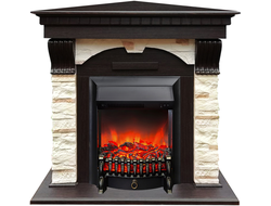 Угловой электрокамин Дублин AO M1 с очагом Fobos