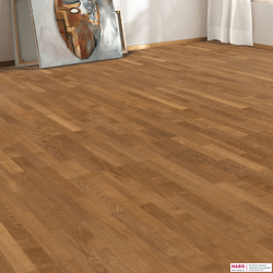 Инженерная доска Haro Дуб Дымчатый 537902 в интерьере комнаты