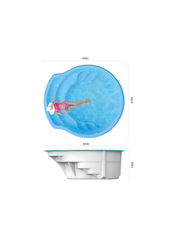 Композитный бассейн 4 х 3,7 х 1,4 "Ницца" Franmer