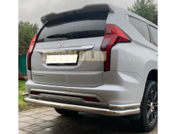 Защита заднего бампера угловая двой большая d76/42 для Mitsubishi Pajero Sport (2021-...)