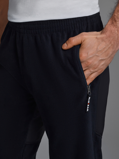 Спортивные брюки мужские, на флисе,  211BM-1302 (черные)