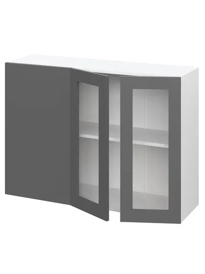 Кельн модульная кухня Шкаф верхний угловой со стеклом ШВУПС 1000